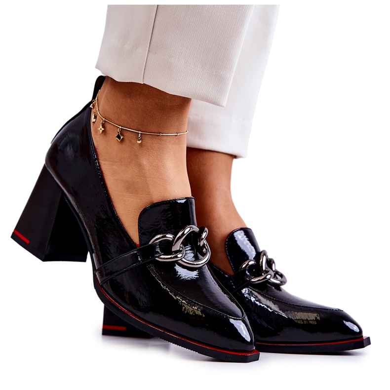 S.Barski Elegant Pumps On A Black Callim