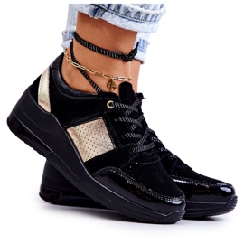 S.Barski Women's Suede Sport Shoes On A Wedge Black Larson S.Barski Women's Suede Sport Shoes On A Wedge Black Larson