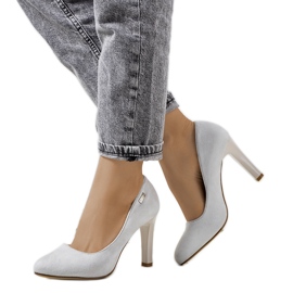 Gray pumps on a Blair stiletto heel grey