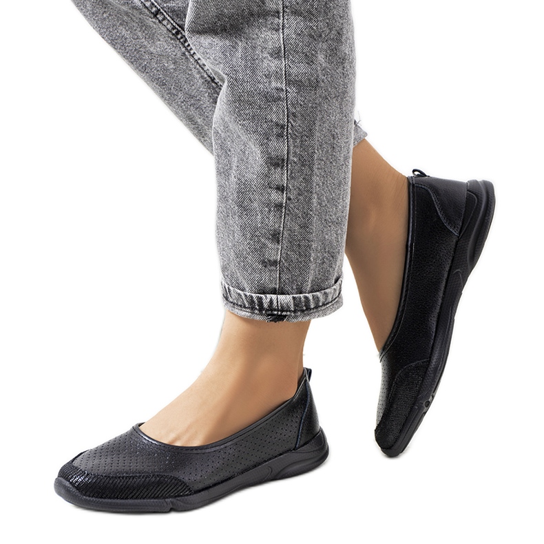 Mirjam black leather ballerinas Mirjam black leather ballerinas