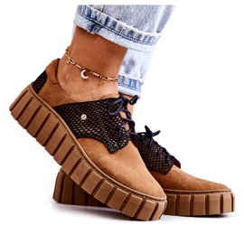 Suede Shoes On The Brown Hypnosis Platform