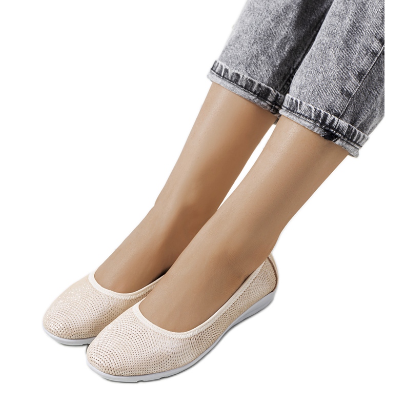 Beige leather Elmas ballerinas