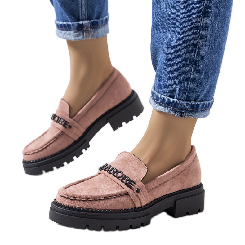 Pink moccasins on a tractor sole from Gosens