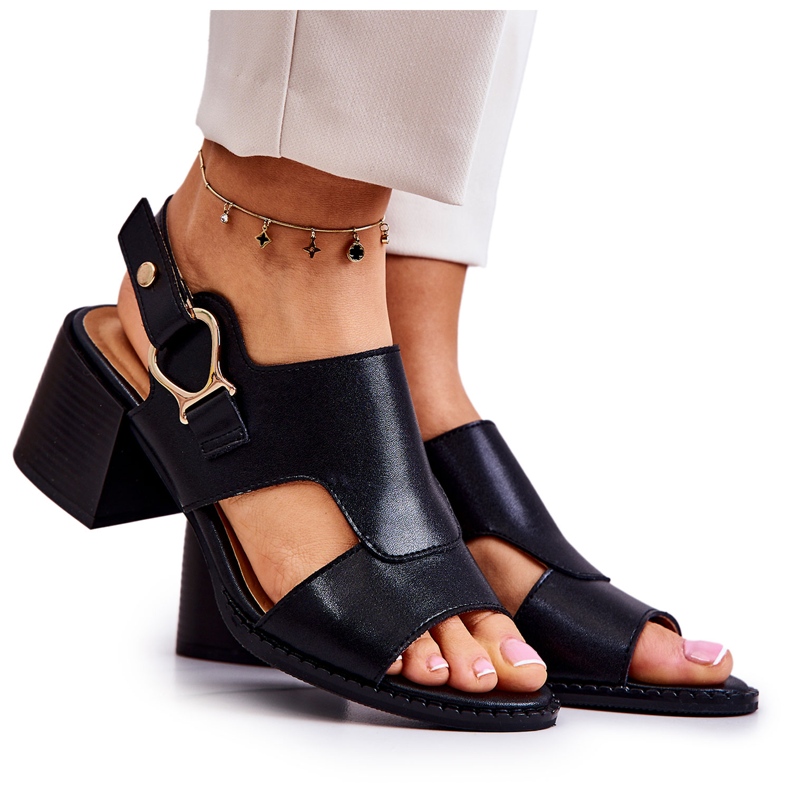 Leather High Heel Sandals La.Fi Black Leratto Leather High Heel Sandals La.Fi Black Leratto