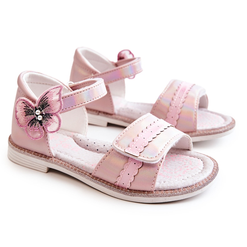PJ2 Children's Sandals With A Butterfly Pink Nicoll