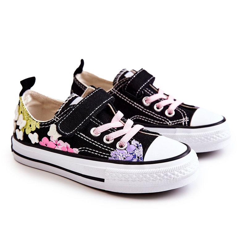 PA1 Children's Sneakers Fabric Print Black Buster