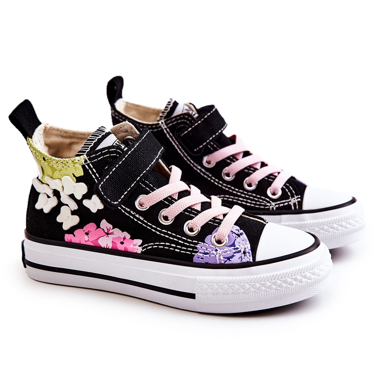 PA1 High-top Children's Fabric Sneakers Print Black Dorry