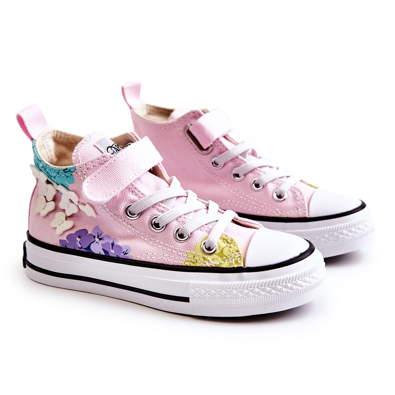 PA1 High-top Children's Fabric Sneakers Print Pink Dorry