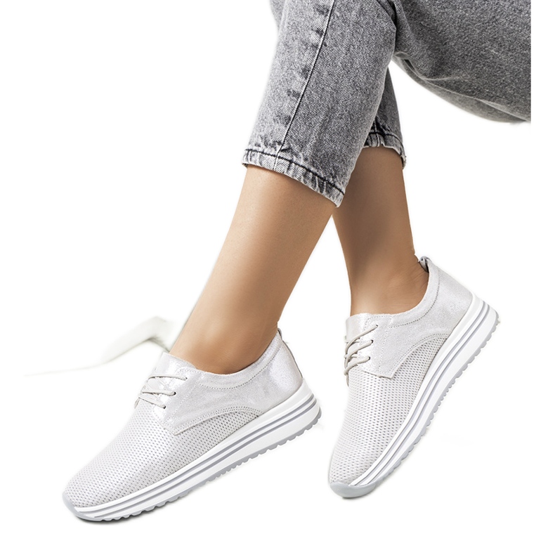 Serra silver leather sneakers