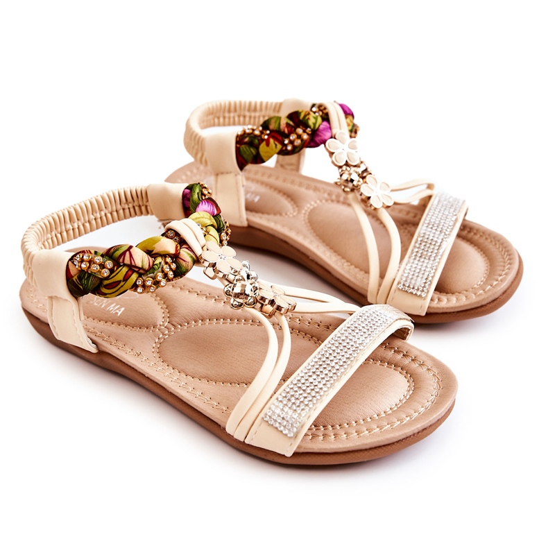 Children's Slip-On Sandals Beige Sammi golden
