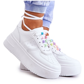 PS1 Women's Tied Sports Shoes Sneakers White Manila PS1 Women's Tied Sports Shoes Sneakers White Manila