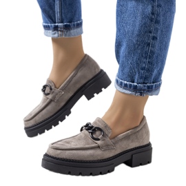 Gray moccasins on the Ermens tractor sole grey