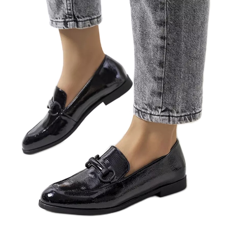 Black lacquered leather shoes from Liese