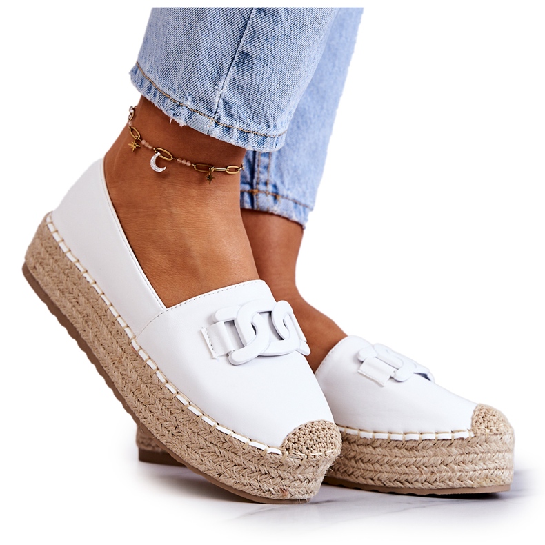 FB2 Classic Espadrilles On The White Julianne Platform