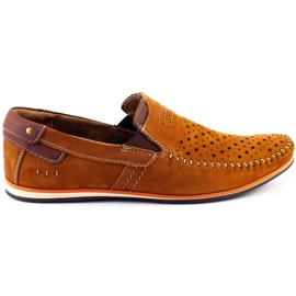 KOMODO Men's shoes moccasins 876 summer camel brown orange