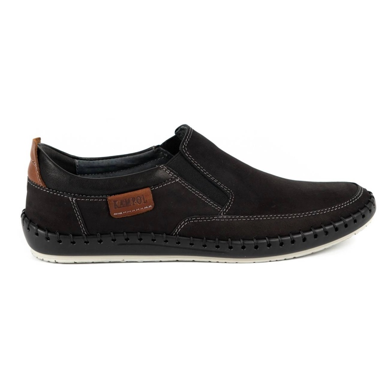 Kampol Men's leather loafers 51KAM black
