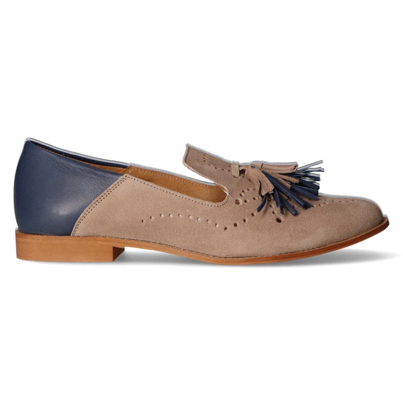 Loafers Filippo 04484-04 / 00-5 Beige Suede + Navy Blue