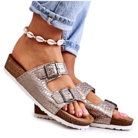 Women's Slippers Buckles Inblu NM000027 Silver beige