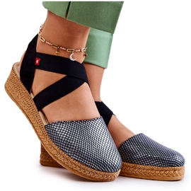 Fashionable Women's Espadrilles Big Star JJ276035 Black silver