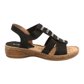 Comfortable black sandals Evento 22SD35-4940
