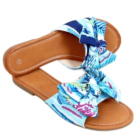 Lotos Blue floral print slippers multicolored