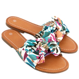 Lotos Beige floral print slippers multicolored