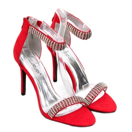 Jasmin Red sandals on a high heel