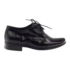 Black varnished boys, communion boys Gregors 429 leather insert