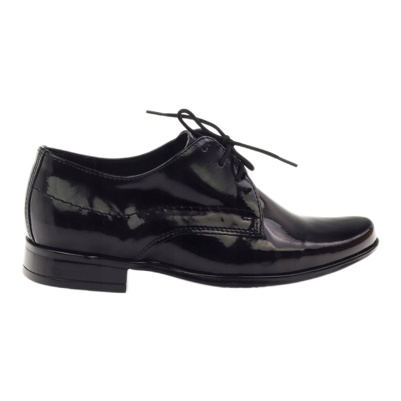 Black varnished boys, communion boys Gregors 429 leather insert