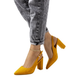 Mustard Leest open-heel pumps yellow Mustard Leest open-heel pumps yellow