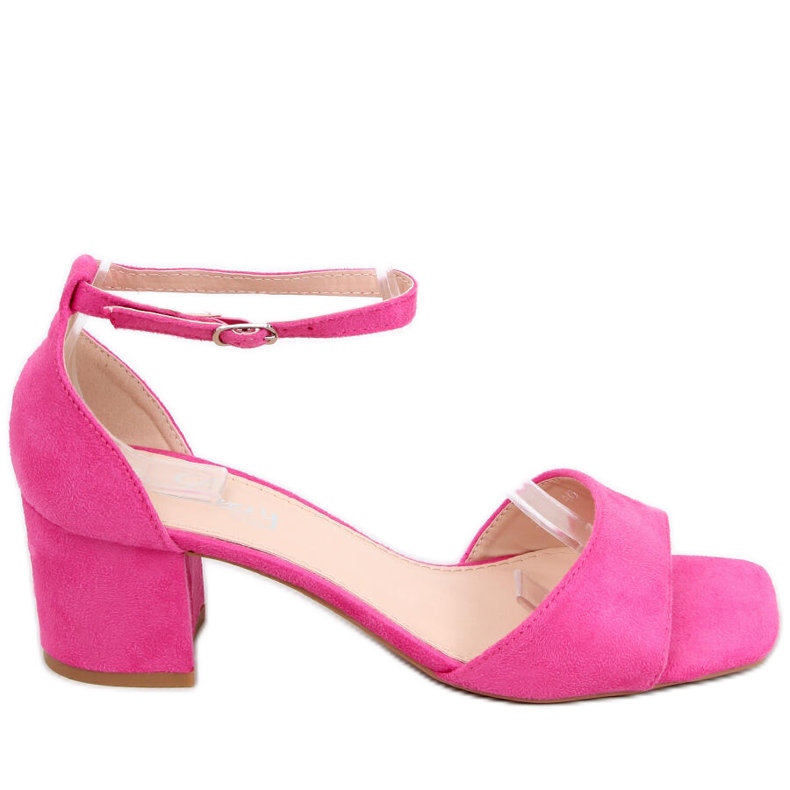 Women's high-heeled sandals, suede Silence Fushia pink