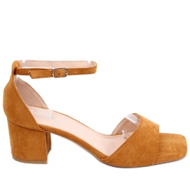 Women's high-heeled sandals, suede Silence Camel brown Women's high-heeled sandals, suede Silence Camel brown