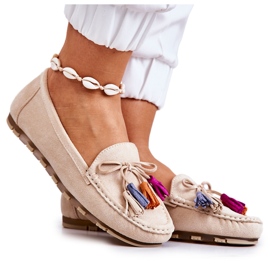PS1 Women's Suede Loafers Light Beige Wilessa PS1 Women's Suede Loafers Light Beige Wilessa