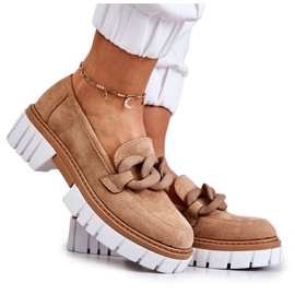 PS1 Suede Loafers With Dark Beige Talisa Decoration