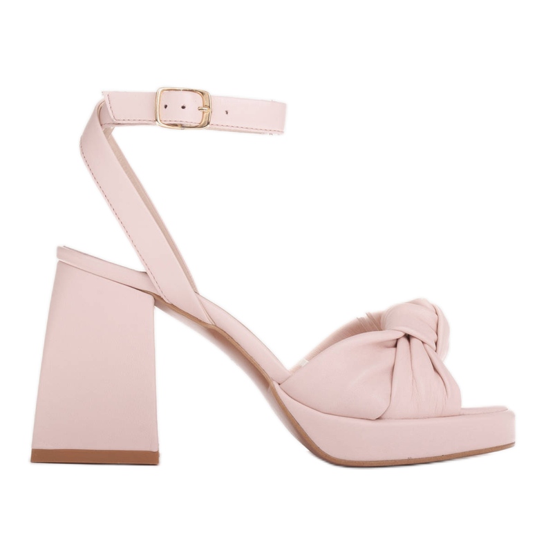 Marco Shoes Powder pink platform sandals beige