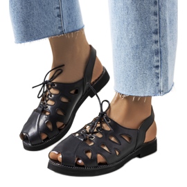 Black Vlis tied sandals