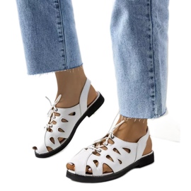 Vlis white tied sandals