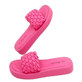 High-heeled sandals with braided Elida Fushia stripes pink High-heeled sandals with braided Elida Fushia stripes pink