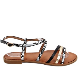 Bavi Black women's sandals silver