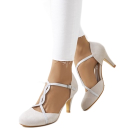 Gray pumps on a Luiken heel silver grey Gray pumps on a Luiken heel silver grey