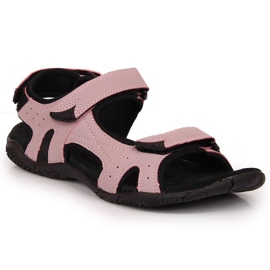 Pink Velcro sports sandals At the American Club black