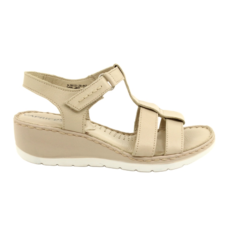 Comfortable leather sandals Caprice 28152-28 443 Beige Comfortable leather sandals Caprice 28152-28 443 Beige