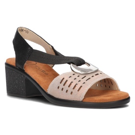 Leather sandals Filippo DS2308 / 22 Bk Go black and gold golden Leather sandals Filippo DS2308 / 22 Bk Go black and gold golden
