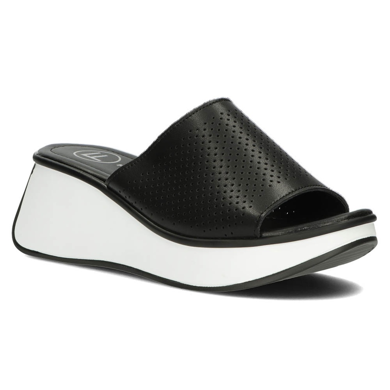 Leather slippers Filippo DK3614 / 22 Bk black