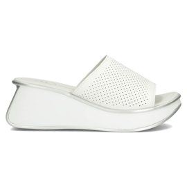 Leather slippers Filippo DK3614 / 22 Wh white