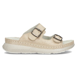 Leather slippers Filippo DK3516 / 22 Go golden Leather slippers Filippo DK3516 / 22 Go golden