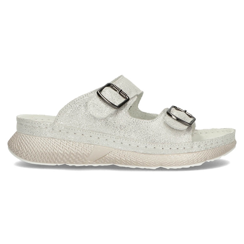 Leather Slippers Filippo DK3516 / 22 Si silver