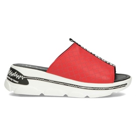 Leather slippers Filippo DK3679 / 22 Rd red