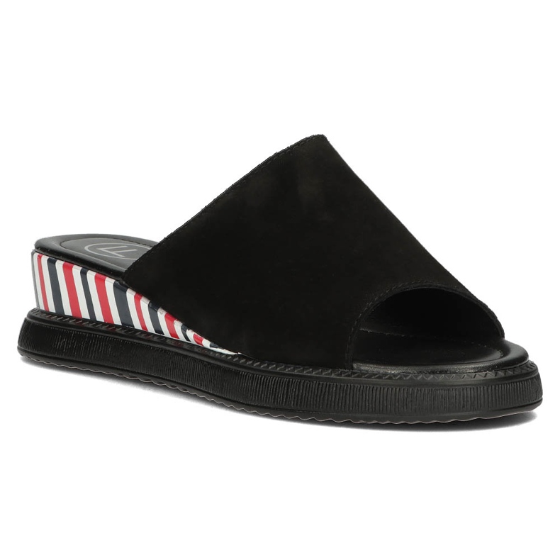 Leather slippers Filippo DK3615 / 22 Bk black