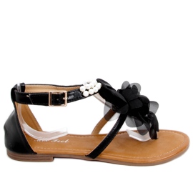 Sandals with Debby Black pearls